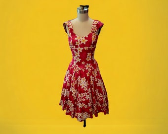 Vintage Pink Floral 1950's Style Hawaiian Dress