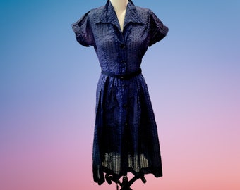 1950's Vintage Sheer Nylon Shirtwaist Dress