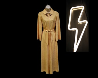 1960's/1970's Gold Lame Jumpsuit/ Hostess /Party Outfit