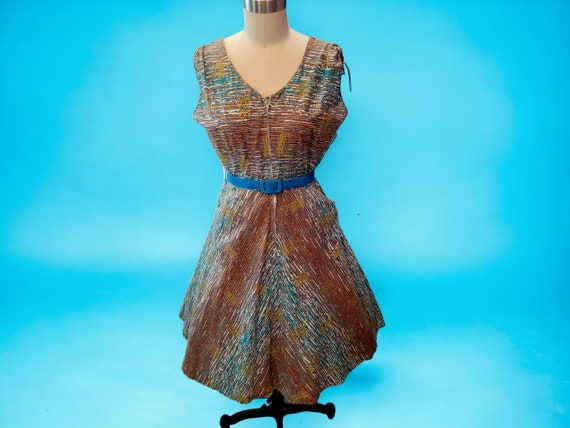 Vintage 1940s/1950's Zip Up Cotton Dress - image 1