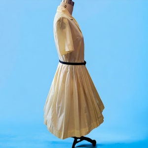 Vintage 1950's Pale Yellow Shirtwaist Dress 画像 4