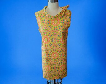 Vintage 1960's Mod Psychedelic House Dress XXL