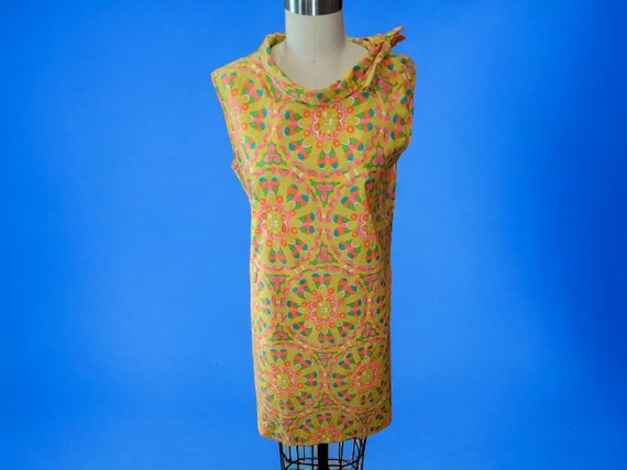 Vintage 1960's Mod Psychedelic House Dress XXL - image 1