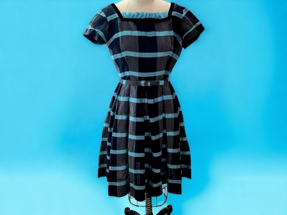 1950's Rockabilly Striped Cotton Dress - image 2