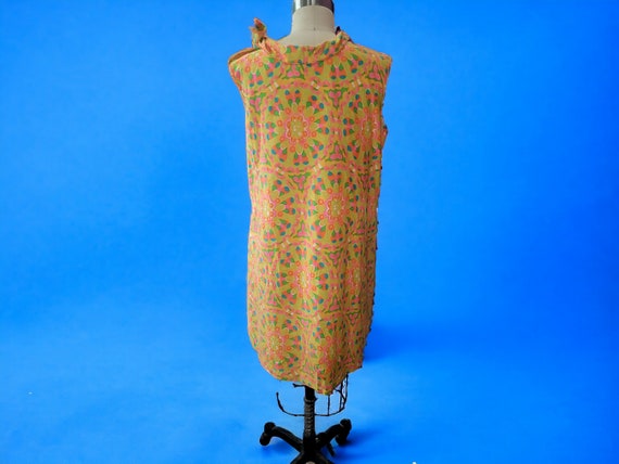 Vintage 1960's Mod Psychedelic House Dress XXL - image 3