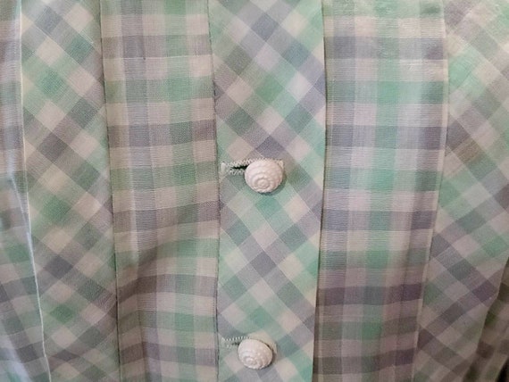 Vintage 1940's/1950's Plaid Cotton Button Down Dr… - image 2