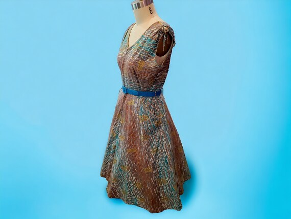 Vintage 1940s/1950's Zip Up Cotton Dress - image 4