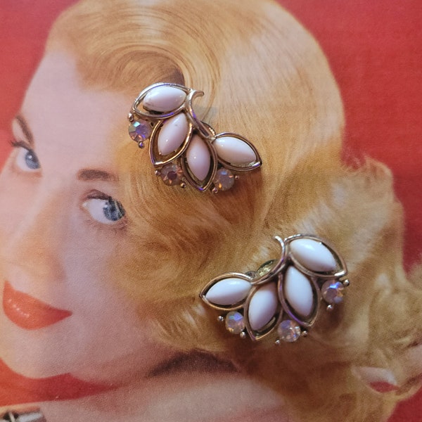 1950's Vintage Rhinestone Lisner Earrings