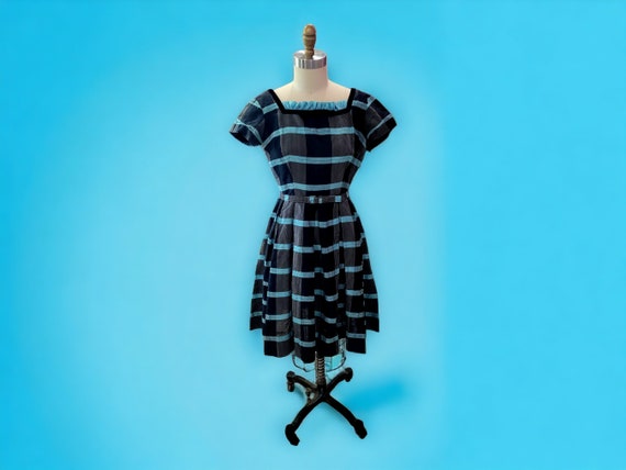 1950's Rockabilly Striped Cotton Dress - image 1