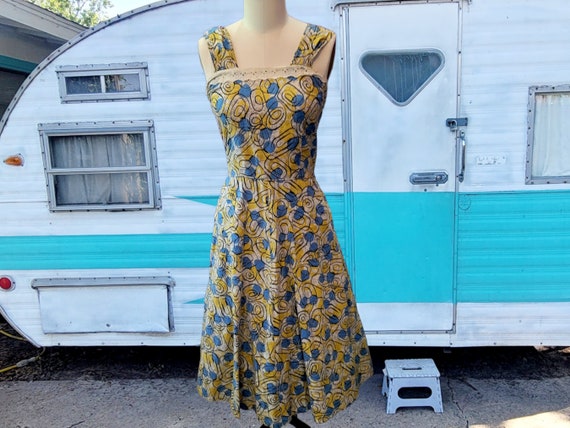 Vintage 1950's Atomic Print Sundress - image 1