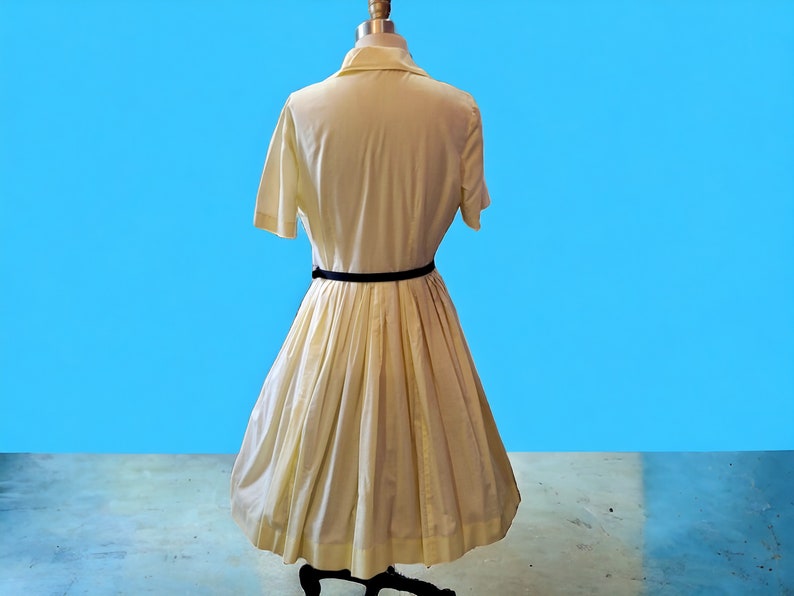 Vintage 1950's Pale Yellow Shirtwaist Dress 画像 6
