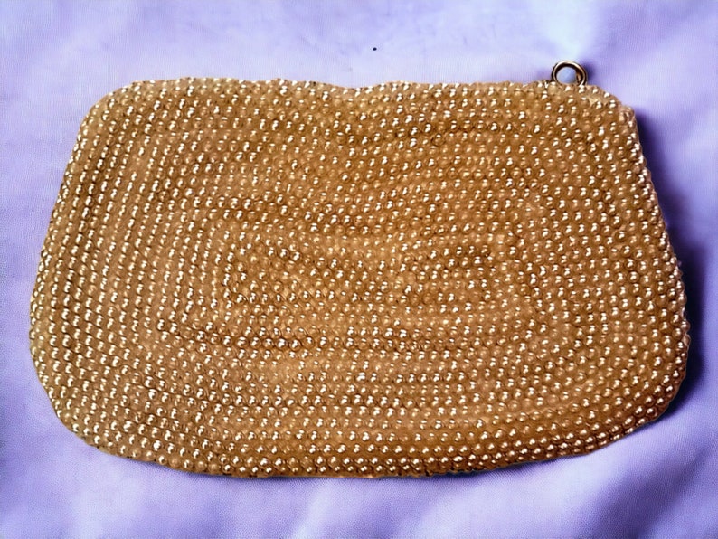 1950's Vintage Beaded Faux Pearl and Rhinestone Clutch Purse by Sarne of California image 2