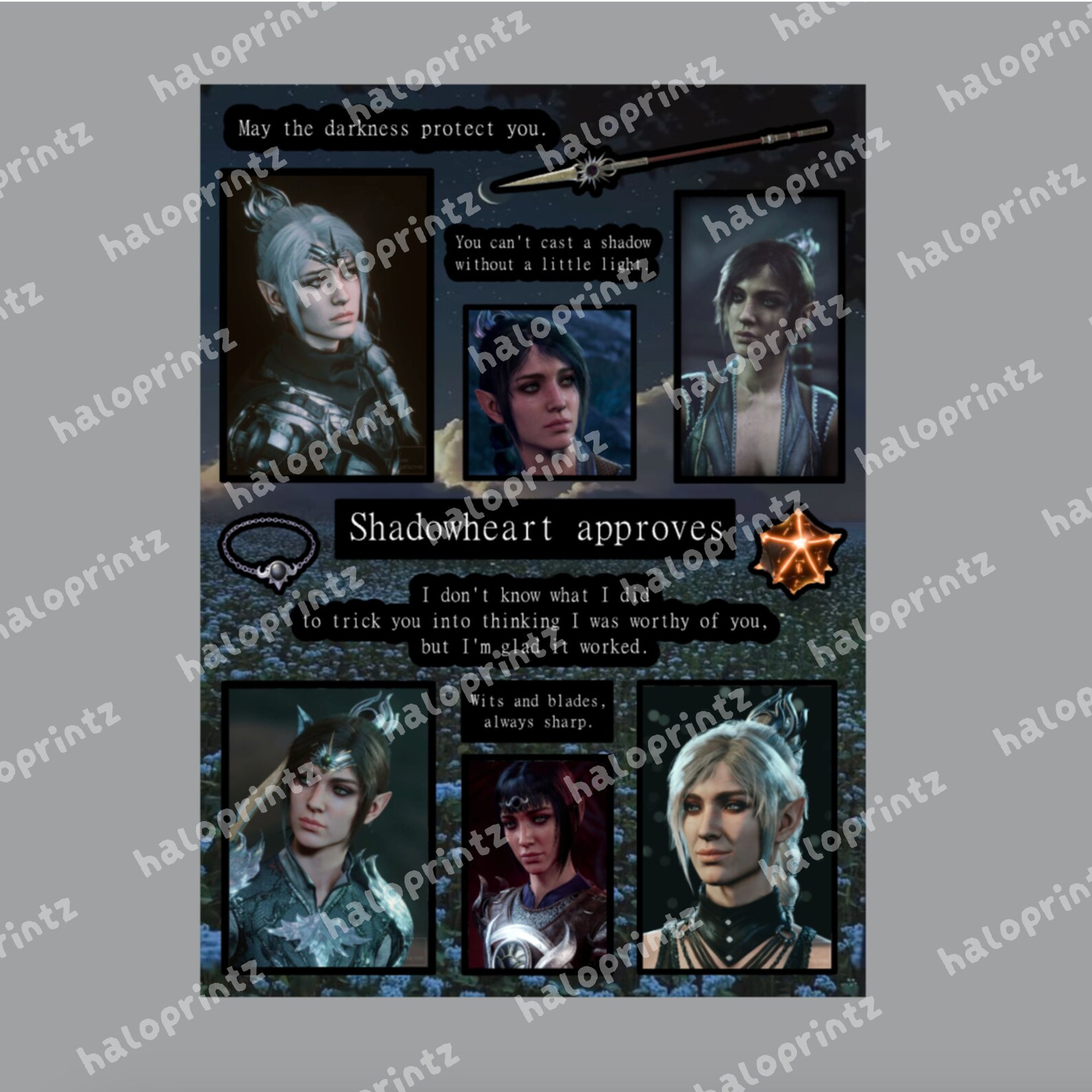 Shadowheart Sticker Baldur's Gate 3 Shadowheart Sticker Sheet Water-resistant Permanent ...
