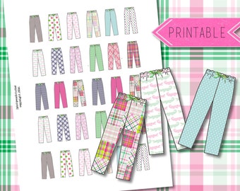 Pajama Day Printable Stickers for Erin Condren Life Planner/Happy Planner