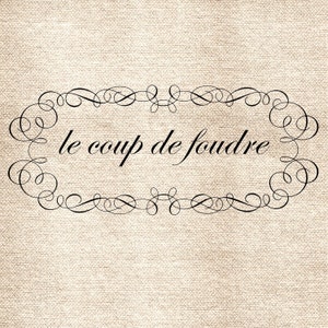 le coup de foudre Love at First Sight French DiGItal ImaGe TranSFer for BurlAp PilLows ShabBy GrUnGy ScRapBookInG image 1