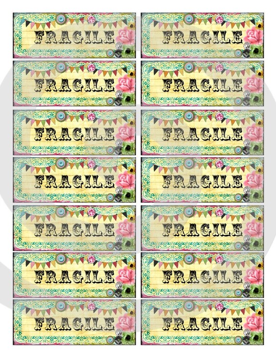 WHimiSiCal FrAGile PaCkaGinG ShiPPinG LabEls Printable | Etsy