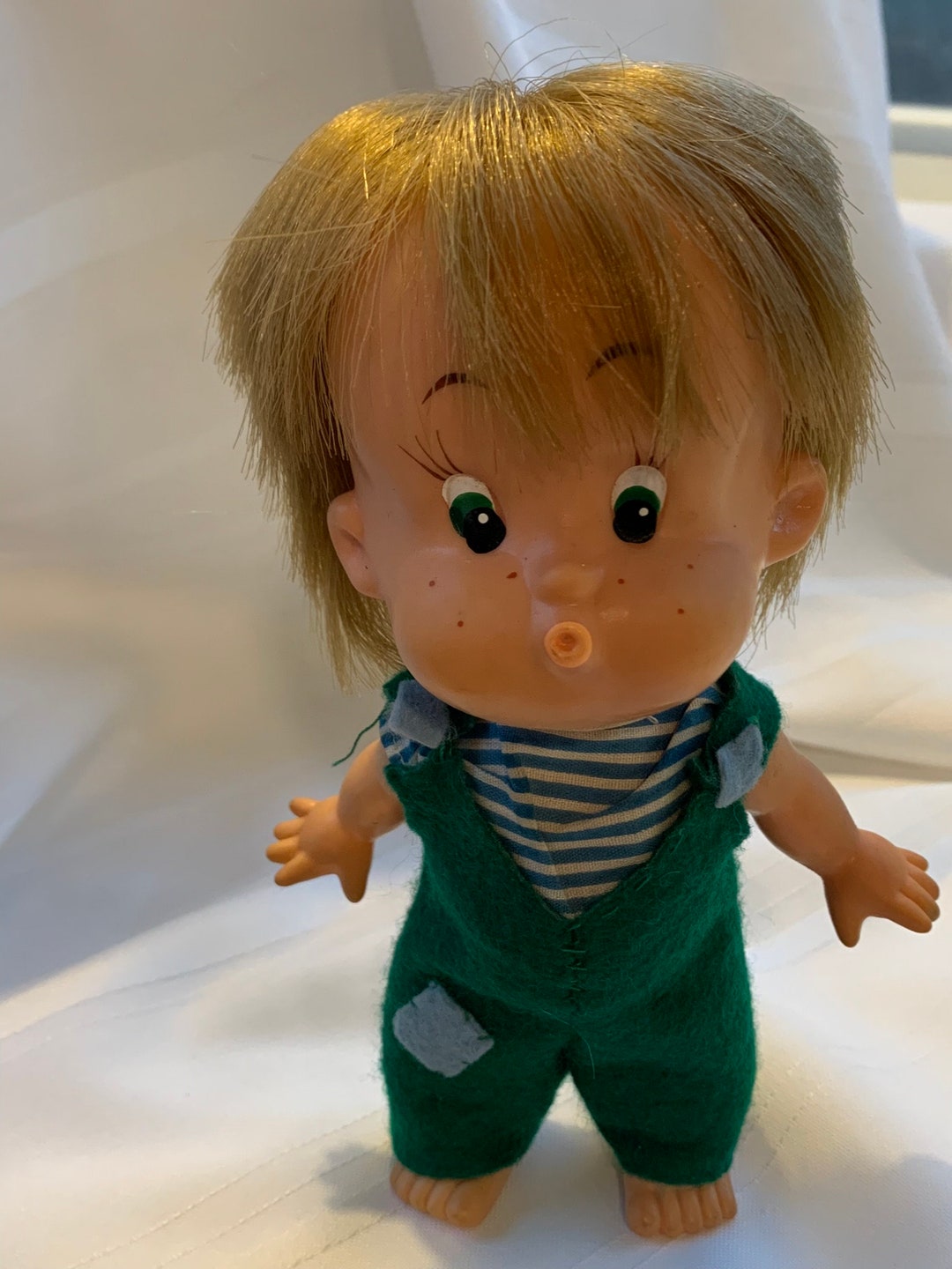 Vintage Kiss Doll Cute Vinyl Rubber Green Boy Japan Etsy