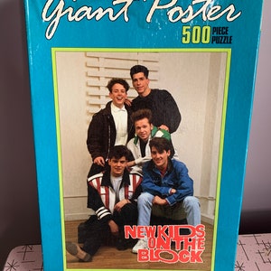 Vintage 1990 New Kids on the Block poster puzzle, NKOTB, gift for her, boy band
