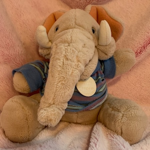 Vintage Trunkit Elefant Falten Plüschtier Stofftier, 1985