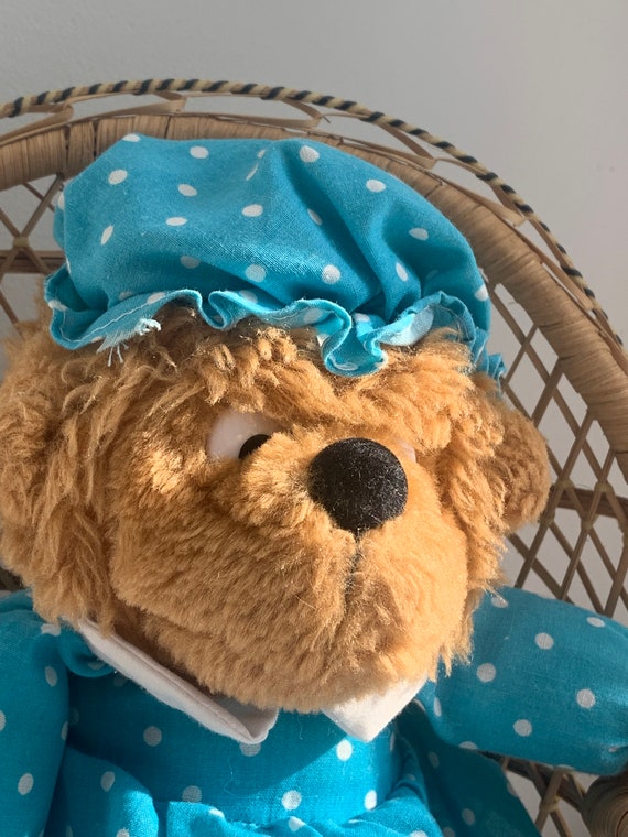 Vintage Mama Berenstain Bear plush toy stuffy, blue dress