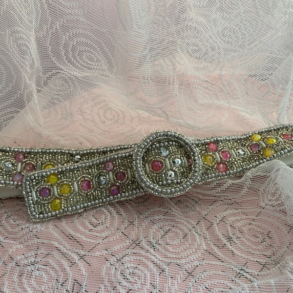 Black &white beads belt