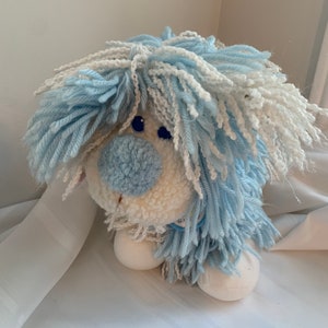 Cães fofos vintage Fanci Flup cachorro de pelúcia, nariz de pom-pom de cabelo de fio, show de desenhos animados da Disney