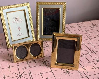 Collection of vintage retro brass frames small sizes