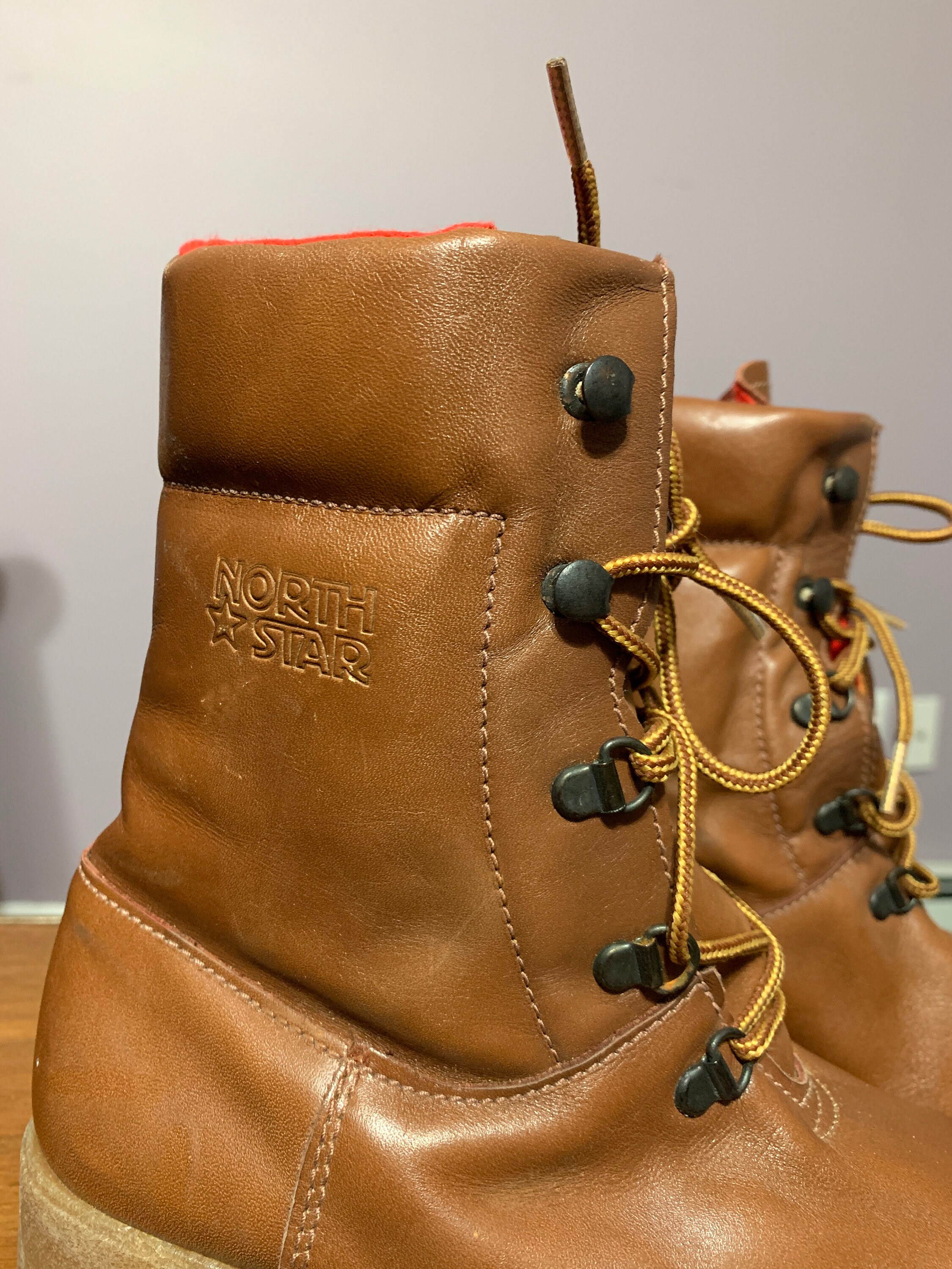 New Vintage North Star Brown Leather Boots. Size 4 - Etsy Canada