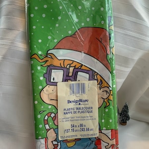 Vintage Rugrats vinyl tablecloth for Christmas party, nostalgia, cartoon, Nickelodeon