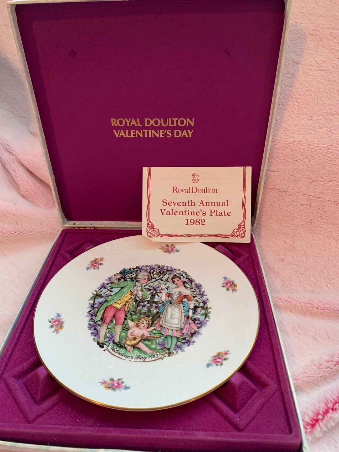 1982 Vintage Royal Doulton Decorator Collectible Valentines Day Plate