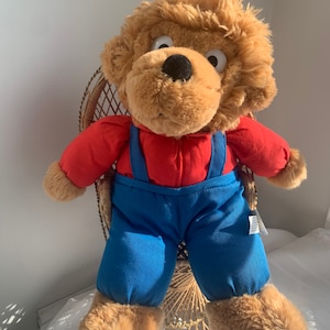 Vintage Brother Berenstain Bär Plüschtier Stofftier, Latzhose