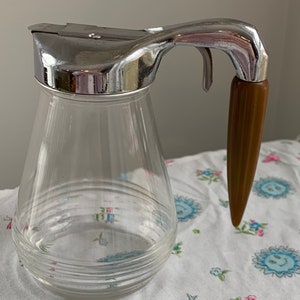 VINTAGE Retro Red Food Nusszerkleinerer mit Griff Abgestuftes Glas, Hazel Atlas