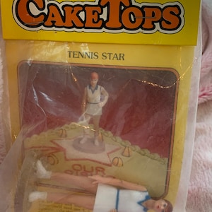 Vintage Wilton Cake Top Topper, cake decorating, tennis star, ace, female, woman