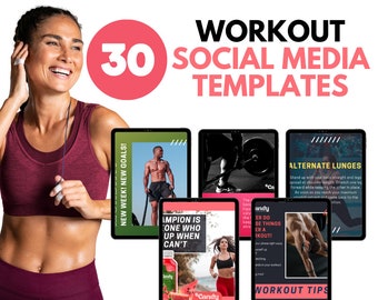 Può includere: Un collage di cinque immagini digitali che mostrano suggerimenti per l'allenamento e modelli di social media per un programma di fitness chiamato "Candy Cleanse". Le immagini mostrano persone che si allenano, citazioni motivazionali e suggerimenti per l'allenamento.