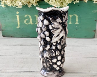 Vintage Grapevine Ceramic Vase