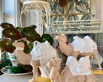 Set of 3 Vintage Ceramic Nativity Camels