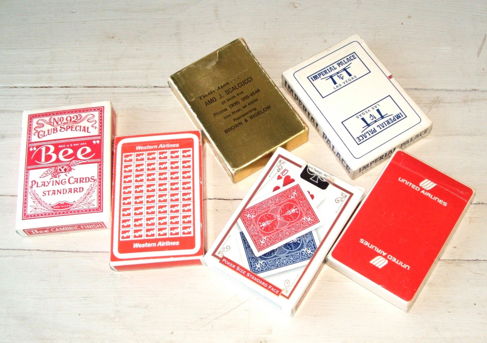6 Vintage Boxed Decks of Playing Cards Airlines Motels Etsy