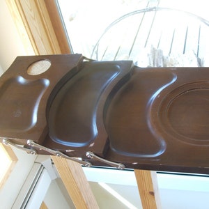 Vintage Long Collapsible Wood Tray image 5