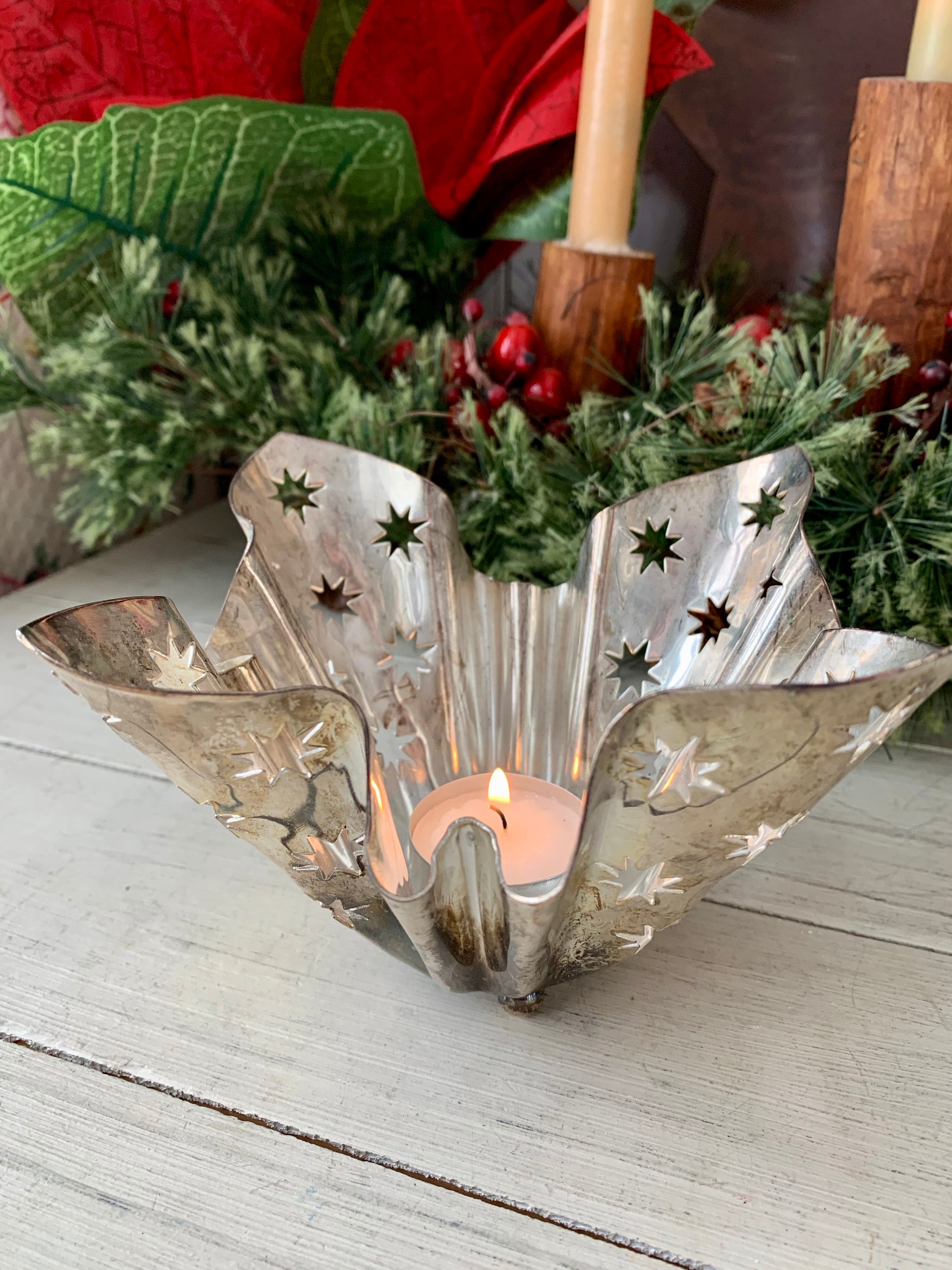Vintage Godinger Silver Art Co Pierced Stars Folded Silver