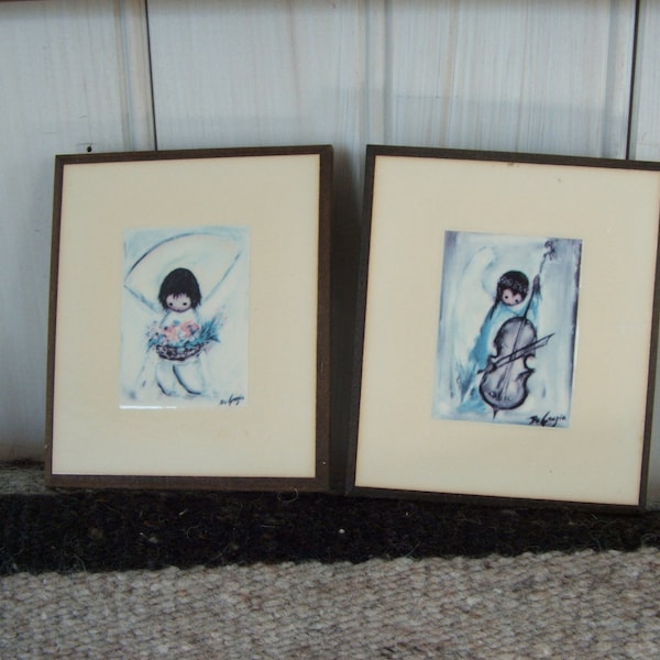 Angel Music and Flower Boy Ted DeGrazia Laminated Wall Plaques