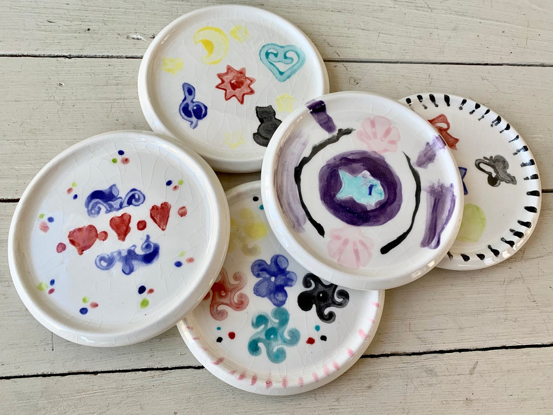 Vintage Hand Painted Ceramic Coasters - Etsy