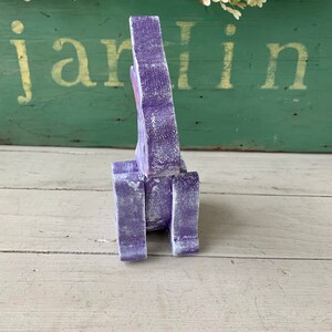 Purple Rabbit Handmade Painted Wooden Easter Bunny - Etsy