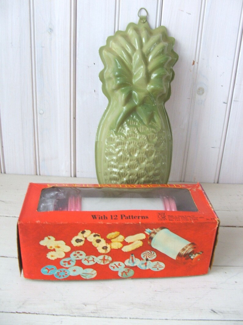 Vintage Aluminum Avocado Green Pineapple Jello Salad Mold Etsy