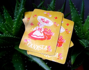 Mid Century Canasta Playing Cards Lot of 6 Cards Scrapbooking Crafting Paper Ephemera