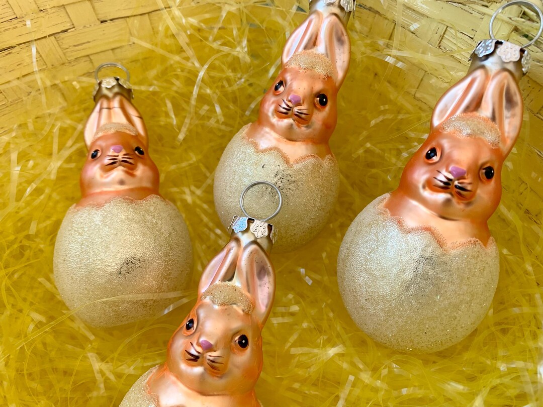 New Old Stock AMC Easter Ornaments Rabbit Eggs - Etsy