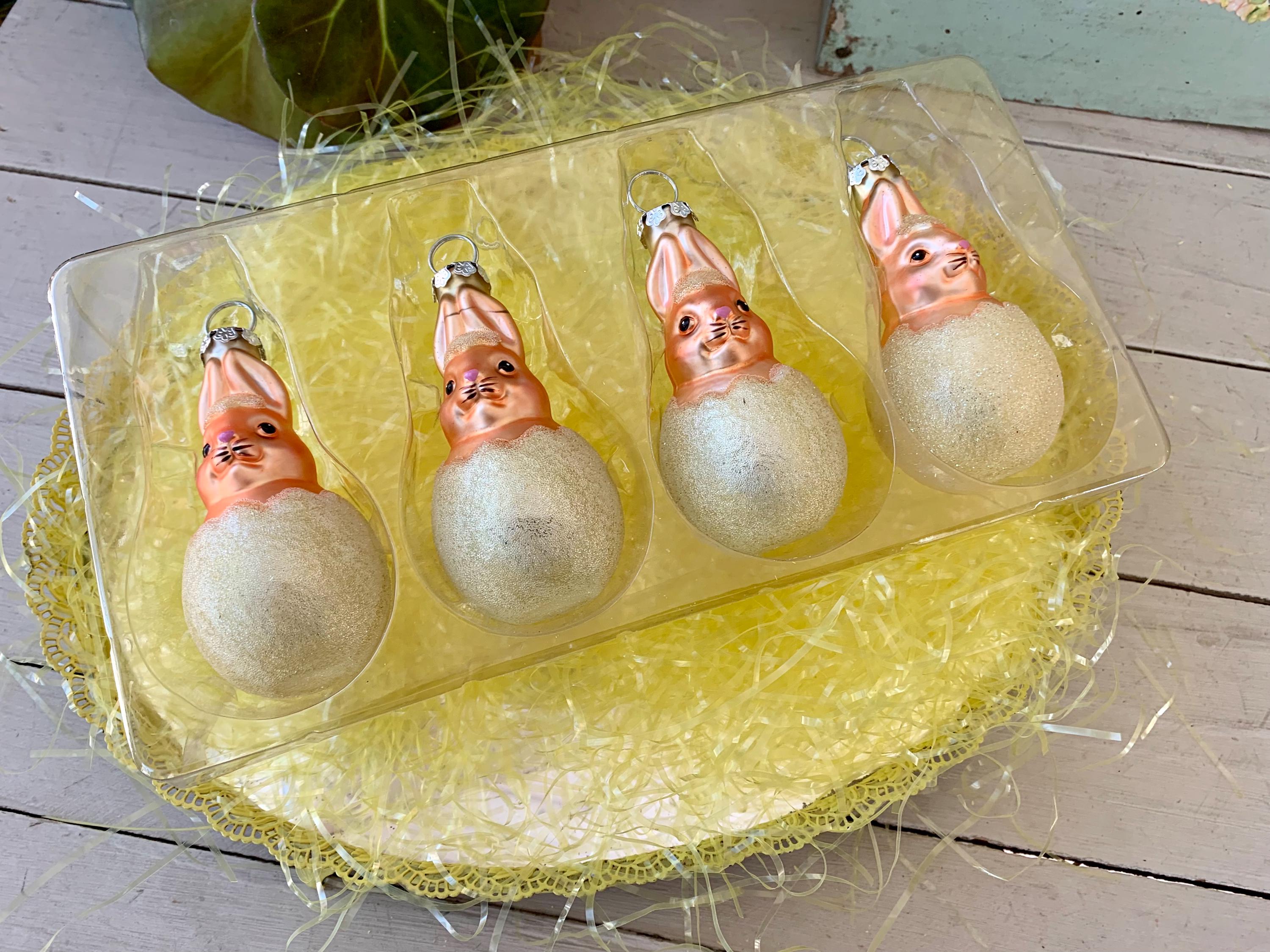 New Old Stock AMC Easter Ornaments Rabbit Eggs - Etsy