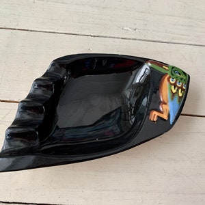 Cenicero de cuervo Cerámica de arte indio de la Costa Oeste Cerámica BC Canadá firmado Herta Gerz