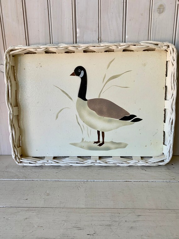 Vintage Canadian Goose Wicker Wood 