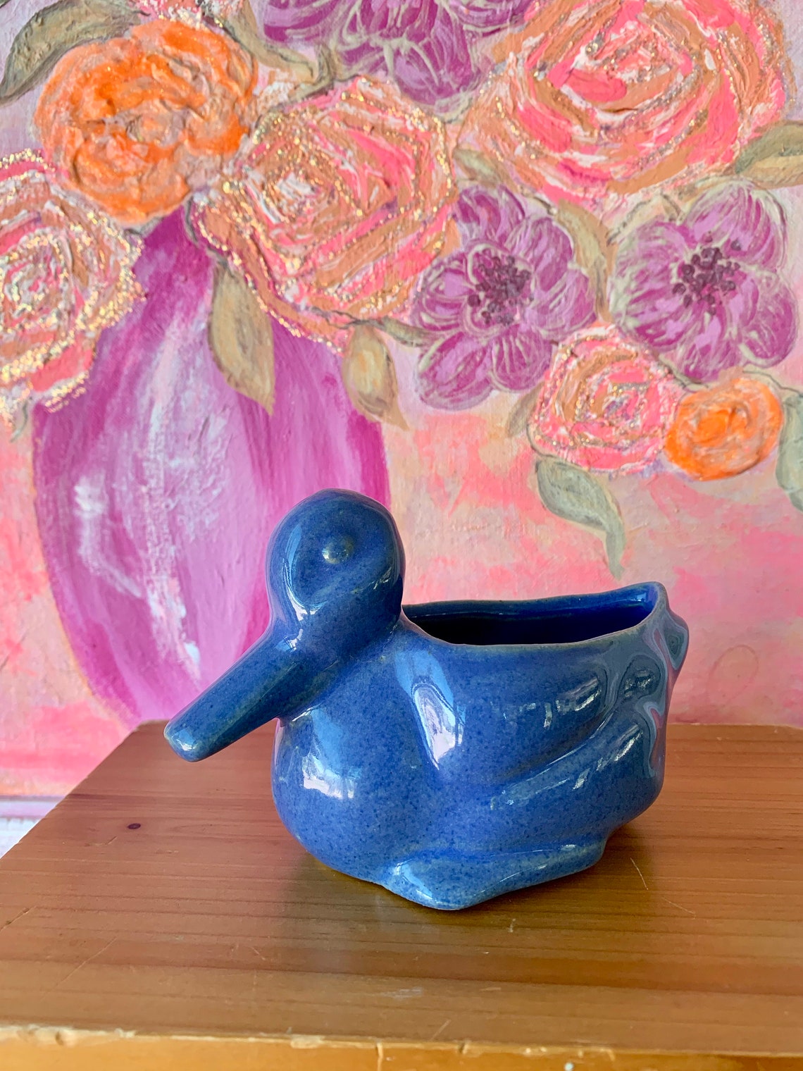 Blue Duck Pottery Planter - Etsy