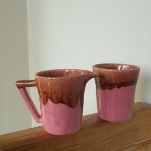 Vintage Winart Pottery Cream and Sugar Drip Glaze